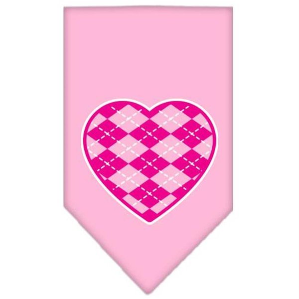 Unconditional Love Argyle Heart Pink Screen Print Bandana Light Pink Small UN812540